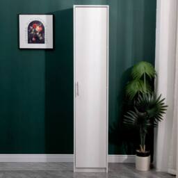 FLAVORA White Locking Filing Cabinet 180cm 1 Door 3 Shelf - Size: 0.6m2 - thumbnail 3