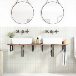 Berkfield Home Bathroom Vanity Top Oil Finished 160x40x2 cm Solid Wood Acacia in Brown - Size: 160 x 40 x 2 cm - thumbnail 1