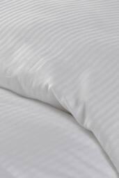 Vision Essentials Satin Stripe 50/50 Polycotton Duvet Cover 180 Thread Count (Duvet Cover Only) in White - Size: Double - thumbnail 2