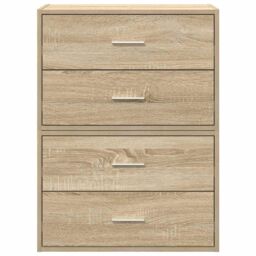 Berkfield Home Cabinets with 2 Drawers 2 pcs Sonoma Oak 60x31x40 cm Engineered Wood in Brown - Size: 60 x 31 x 40 cm - thumbnail 4