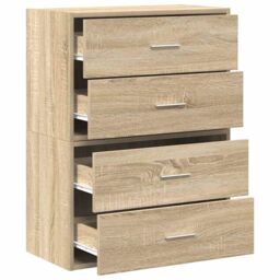 Berkfield Home Cabinets with 2 Drawers 2 pcs Sonoma Oak 60x31x40 cm Engineered Wood in Brown - Size: 60 x 31 x 40 cm - thumbnail 5