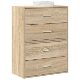Berkfield Home Cabinets with 2 Drawers 2 pcs Sonoma Oak 60x31x40 cm Engineered Wood in Brown - Size: 60 x 31 x 40 cm - thumbnail 1