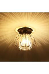 Living and Home Metal Lantern Shape Pendant Light in Black - thumbnail 5