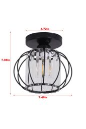Living and Home Metal Lantern Shape Pendant Light in Black - thumbnail 3