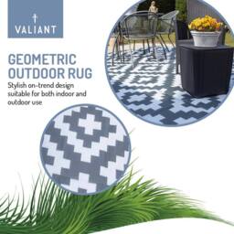 FLAVORA 180 cmx270 cm Outdoor Rug for Patio in Grey - Size: 100 cm diameter - thumbnail 1