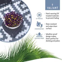 FLAVORA 180 cmx270 cm Outdoor Rug for Patio in Grey - Size: 100 cm diameter - thumbnail 3