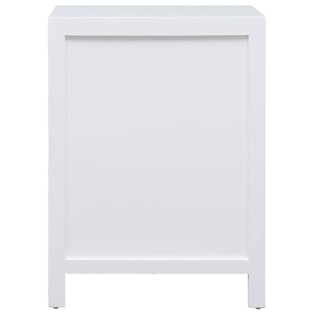 Berkfield Home Decorative Bedside Cabinet White 38x28x52 cm Paulownia Wood - Size: 38 x 28 x 52 cm - image 1