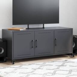 Berkfield Home TV Cabinet Anthracite 100.5x39x43.5 cm Steel in Dark Grey - thumbnail 2