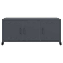Berkfield Home TV Cabinet Anthracite 100.5x39x43.5 cm Steel in Dark Grey - thumbnail 6