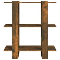 Berkfield Home Book Cabinet/Room Divider Smoked Oak 80x30x87cm in Brown - Size: 80 x 30 x 87 cm - thumbnail 5