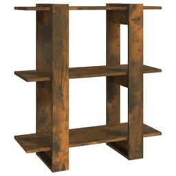Berkfield Home Book Cabinet/Room Divider Smoked Oak 80x30x87cm in Brown - Size: 80 x 30 x 87 cm - thumbnail 2