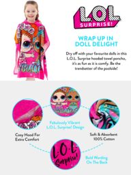 LOL Surprise Women's Towel Poncho in Pink - thumbnail 6