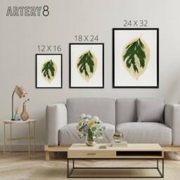 "Artery8 AF Lydon B Fawcett Hydrangea Japonica Variegata Leaf Framed Canvas Art in White - Size: W12"" x H16""" - thumbnail 4