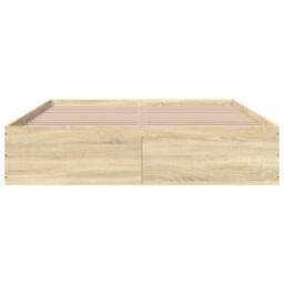 Berkfield Home Bed Frame without Mattress Sonoma Oak 150x200 cm King Size in Light Tan - thumbnail 4