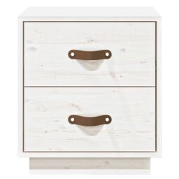 Berkfield Home Bedside Cabinet White 40x34x45 cm Solid Wood Pine - Size: 40 x 34 x 45 cm - thumbnail 5