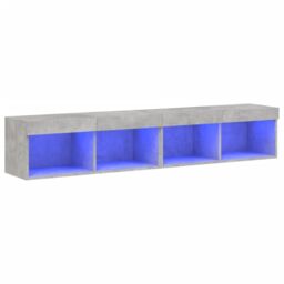 Berkfield Home TV Cabinets with LED Lights 2 pcs Concrete Grey 80x30x30 cm - Size: 80 x 30 x 30 cm - thumbnail 2