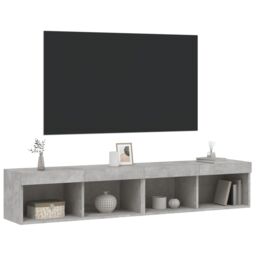Berkfield Home TV Cabinets with LED Lights 2 pcs Concrete Grey 80x30x30 cm - Size: 80 x 30 x 30 cm - thumbnail 6