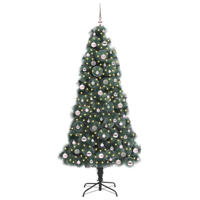 Berkfield Home Elegant Artificial Pre-lit Christmas Tree with Ball Set Green 240 cm - image 1