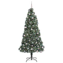 Berkfield Home Elegant Artificial Pre-lit Christmas Tree with Ball Set Green 240 cm - thumbnail 1