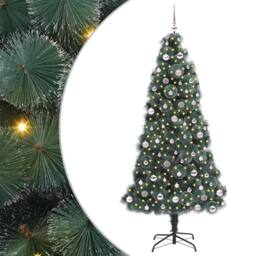 Berkfield Home Elegant Artificial Pre-lit Christmas Tree with Ball Set Green 240 cm - thumbnail 3