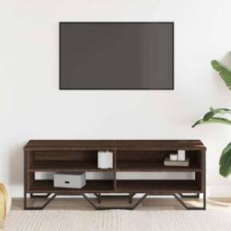 Berkfield Home TV Cabinet Brown Oak 122x34x41 cm Engineered Wood - Size: 122 x 34 x 41 cm - thumbnail 3