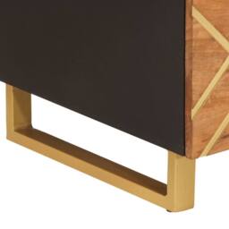 Berkfield Home Coffee Table Brown & Black 100x54x40 cm Solid Wood Mango - Size: 100 x 54 x 40 cm - thumbnail 9