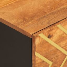 Berkfield Home Coffee Table Brown & Black 100x54x40 cm Solid Wood Mango - Size: 100 x 54 x 40 cm - thumbnail 7