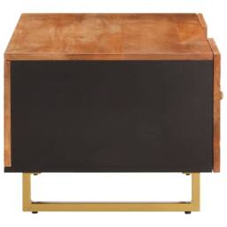 Berkfield Home Coffee Table Brown & Black 100x54x40 cm Solid Wood Mango - Size: 100 x 54 x 40 cm - thumbnail 5