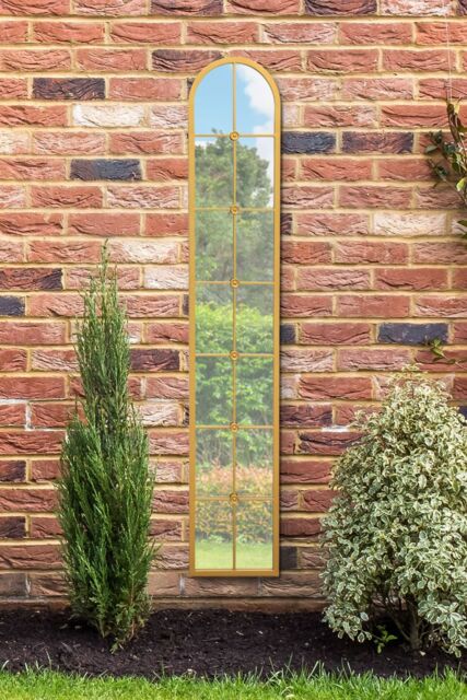 "MirrorOutlet Gold Framed Arched Leaner Garden Wall Mirror 67"" X 12"" (170CM X 30CM) - Size: 1 Pack" - image 1