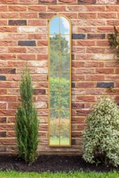 "MirrorOutlet Gold Framed Arched Leaner Garden Wall Mirror 67"" X 12"" (170CM X 30CM) - Size: 1 Pack" - thumbnail 2