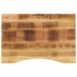 Berkfield Home Desk Top with Curve 90x50x2.5 cm Solid Wood Rough Mango in Brown - thumbnail 2