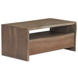 Berkfield Home Coffee Table Solid Acacia Wood Live Edges 90x50x40 cm Grey - Size: 90 x 50 x 40 cm - thumbnail 9