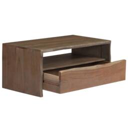 Berkfield Home Coffee Table Solid Acacia Wood Live Edges 90x50x40 cm Grey - Size: 90 x 50 x 40 cm - thumbnail 3
