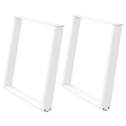 Berkfield Home vidXL Dining Table Legs U-Shaped 2 pcs White 90x(72-73) cm Steel - thumbnail 1