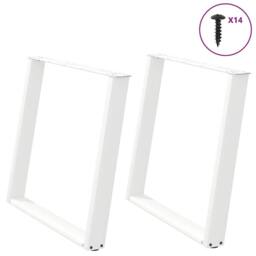 Berkfield Home vidXL Dining Table Legs U-Shaped 2 pcs White 90x(72-73) cm Steel - thumbnail 2