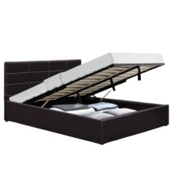 Comfy Living Ltd PU Faux Leather Gas Lift Ottoman Bedframe in Dark Brown - Size: Single - thumbnail 2