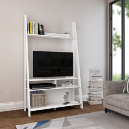 Lemon Pavilion Furniture Tiva Ladder TV Unit - MDF - L38.6 x W105 x H175.4 cm - White - Size: 1 Pack - thumbnail 3