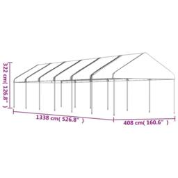 Berkfield Home Gazebo with Roof White 13.38x4.08x3.22 m Polyethylene - thumbnail 5
