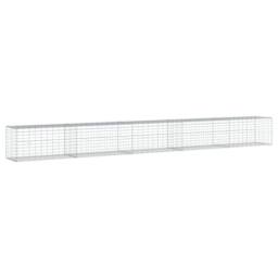 Berkfield Home Gabion Basket with Cover 500x50x50 cm Galvanised Iron in Silver - Size: 500 x 50 x 50 cm - thumbnail 5