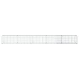 Berkfield Home Gabion Basket with Cover 500x50x50 cm Galvanised Iron in Silver - Size: 500 x 50 x 50 cm - thumbnail 3