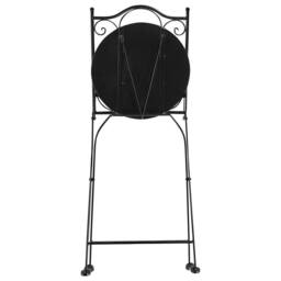 Wyld and Coco Set of 2 Black Folding Metal Garden Chairs Green Ceramic Mosaic Tiles - thumbnail 7