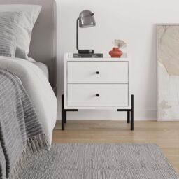 Decortie Malta' Modern Nightstand with 2 Drawers 48.6cm in White - Size: 1 Pack - thumbnail 4