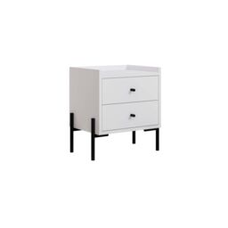 Decortie Malta' Modern Nightstand with 2 Drawers 48.6cm in White - Size: 1 Pack - thumbnail 2