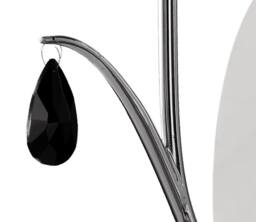 Netlighting Andrea Wall Light Polished Chrome White Shades Black Crystal Droplets in Grey - thumbnail 5