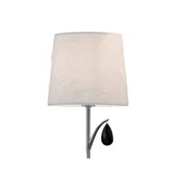 Netlighting Andrea Wall Light Polished Chrome White Shades Black Crystal Droplets in Grey - thumbnail 4