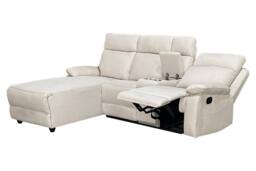 DS Living Sorento Recline Right Hand Corner 3 Seater Fabric Sofa in Cream - thumbnail 4