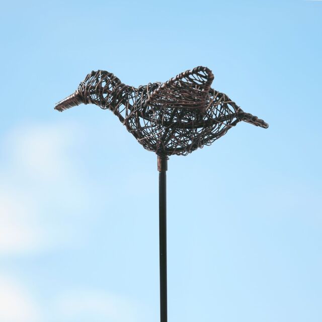 Paper High Wire Duck Garden Stake Decoration in Bronze - image 1