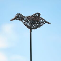 Paper High Wire Duck Garden Stake Decoration in Bronze