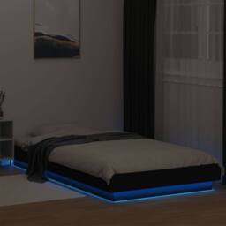 Berkfield Home Durable Bed Frame with LED Lights without Mattress Black 90x190cm - Size: 90x190 cm - thumbnail 4