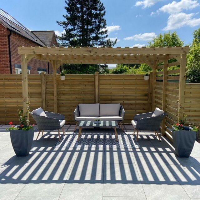 Rutland County Garden Furniture Ltd Shade Pergola - Wood - L300 x W300 x H270 cm - Light Green - image 1